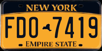 NY license plate FDO7419