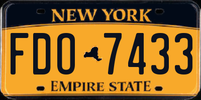 NY license plate FDO7433