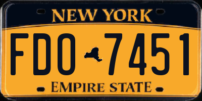 NY license plate FDO7451