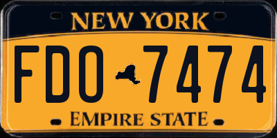 NY license plate FDO7474