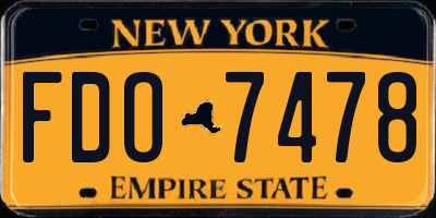 NY license plate FDO7478