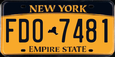 NY license plate FDO7481