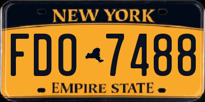 NY license plate FDO7488