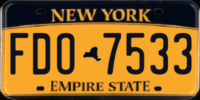 NY license plate FDO7533