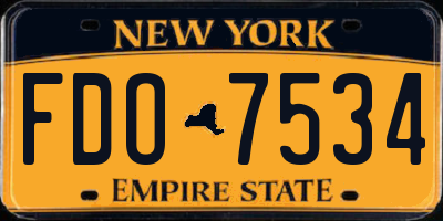 NY license plate FDO7534