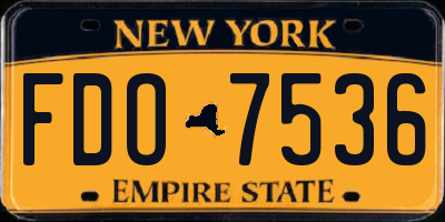 NY license plate FDO7536