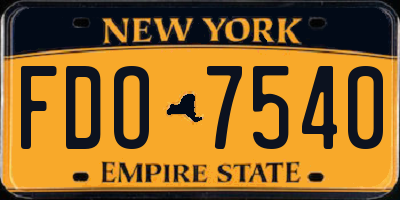 NY license plate FDO7540