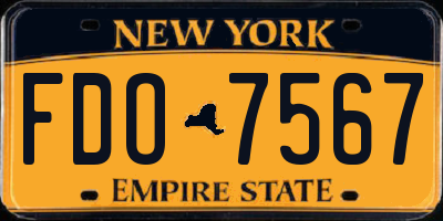 NY license plate FDO7567