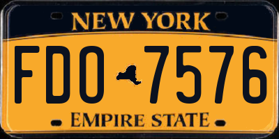 NY license plate FDO7576