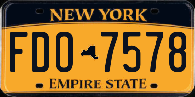NY license plate FDO7578