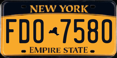 NY license plate FDO7580