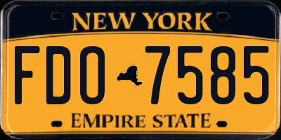 NY license plate FDO7585
