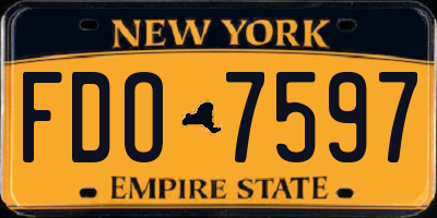 NY license plate FDO7597
