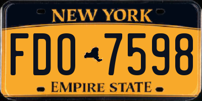 NY license plate FDO7598