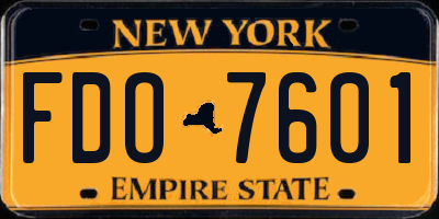 NY license plate FDO7601