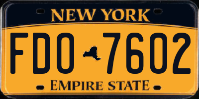 NY license plate FDO7602