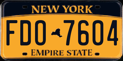 NY license plate FDO7604