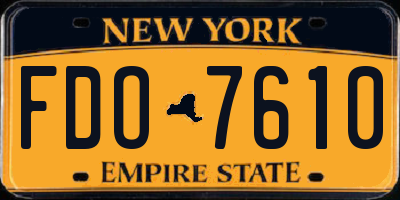 NY license plate FDO7610