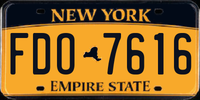 NY license plate FDO7616