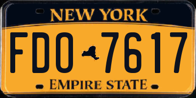 NY license plate FDO7617