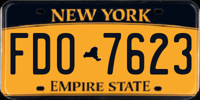 NY license plate FDO7623