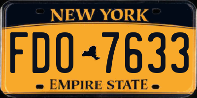 NY license plate FDO7633