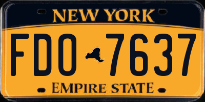 NY license plate FDO7637
