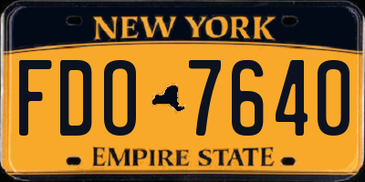 NY license plate FDO7640