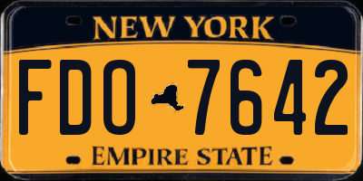 NY license plate FDO7642