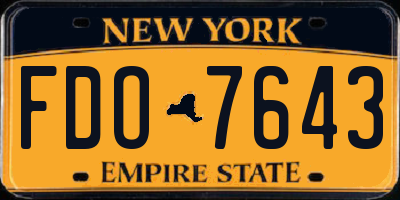 NY license plate FDO7643
