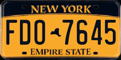 NY license plate FDO7645