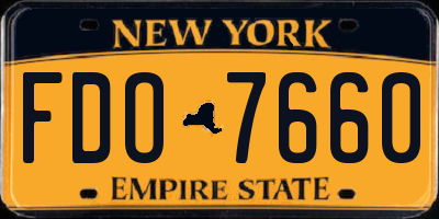 NY license plate FDO7660