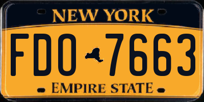 NY license plate FDO7663