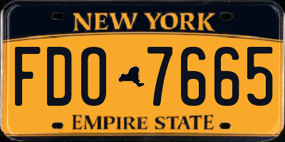 NY license plate FDO7665