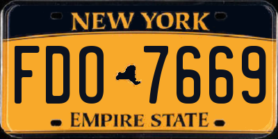 NY license plate FDO7669