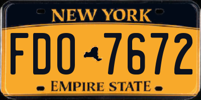 NY license plate FDO7672
