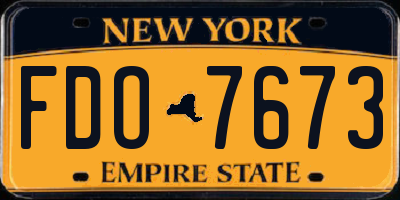 NY license plate FDO7673