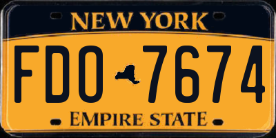 NY license plate FDO7674