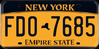 NY license plate FDO7685