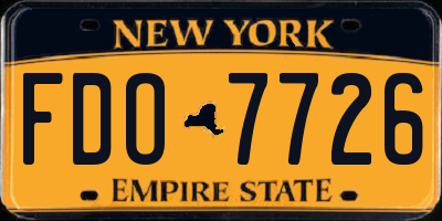 NY license plate FDO7726