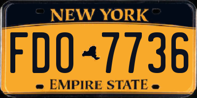 NY license plate FDO7736