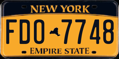 NY license plate FDO7748