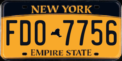 NY license plate FDO7756