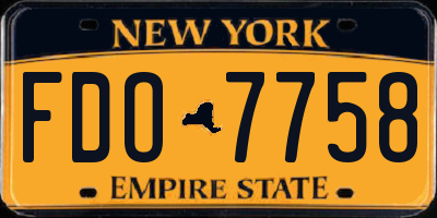 NY license plate FDO7758