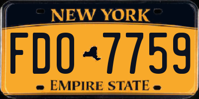 NY license plate FDO7759