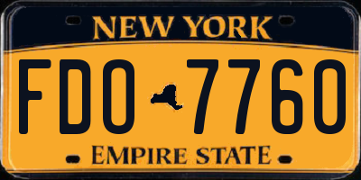 NY license plate FDO7760