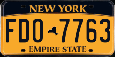 NY license plate FDO7763