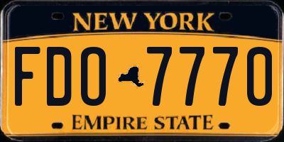 NY license plate FDO7770