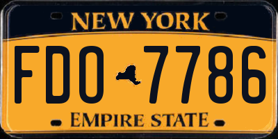 NY license plate FDO7786