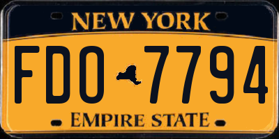 NY license plate FDO7794